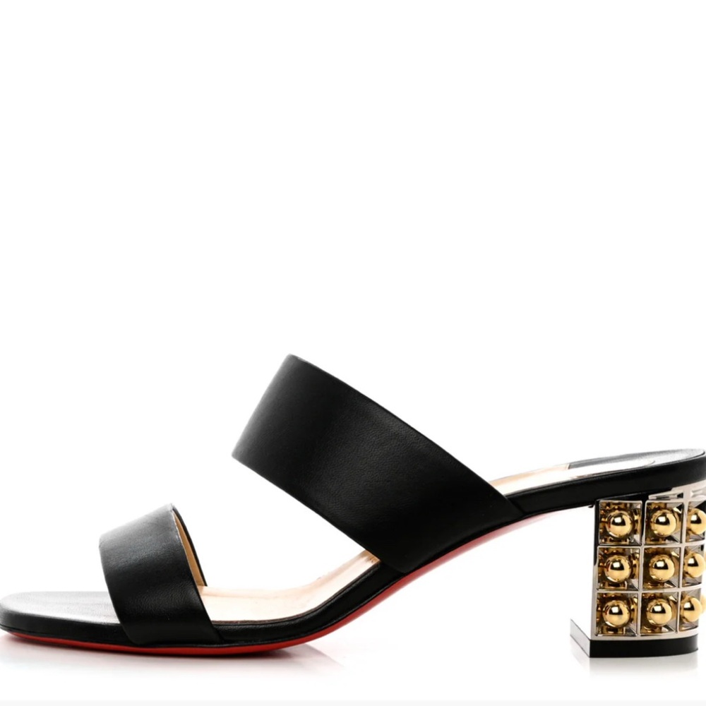 Christian Louboutin Black and Gold Heels